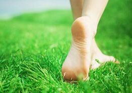Barefoot in the grass